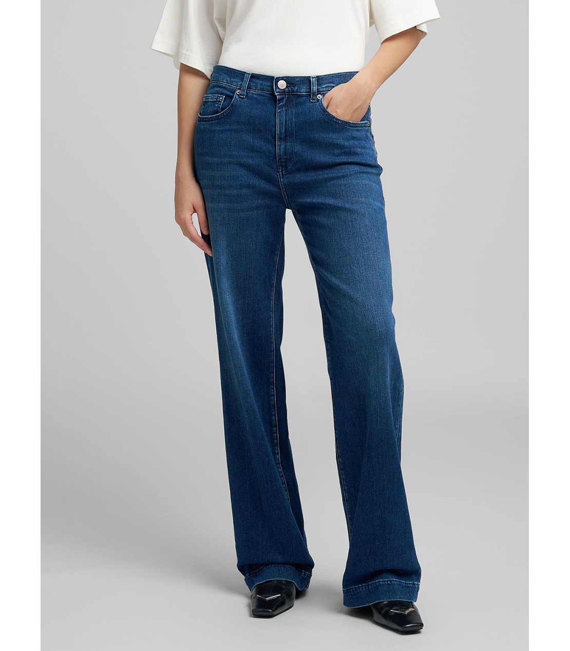 リラックスストレートMELJAスーパーソフトインディゴストレッチデニム 詳細画像 ダークブルー 2